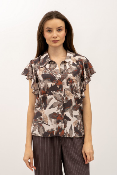 Блуза прямого силуету коричневого кольору Омарі