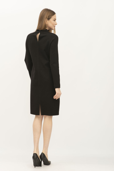 Тепла сукня з французького трикотажу прямого силуету чорна Бєлісо 02 Тепла сукня з французького трикотажу прямого силуету чорна Бєлісо 02