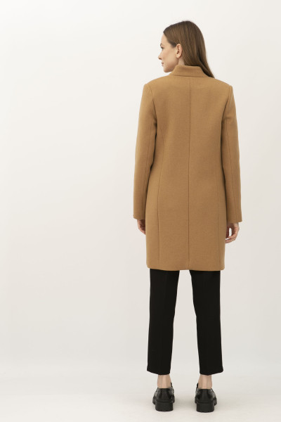 Класичне пальто коричневого кольору напівприлеглого силуету Клєра 01