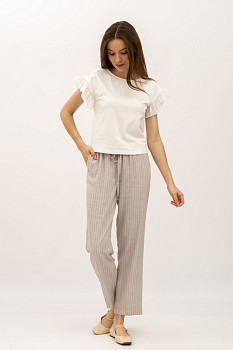 Літні брюки вільного крою бежевого кольору Норіка