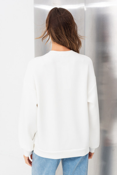 Світшот трикотажний молочний вільного силуету Оріне