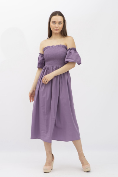 Стильне жіноче плаття з жовтої бавовни Арвід 01 Стильне жіноче плаття з жовтої бавовни Арвід 01