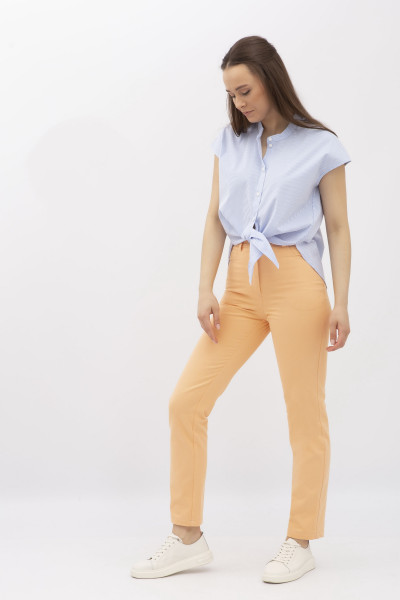 Штани в стилі денім з котону теракотового кольору Сторі 03