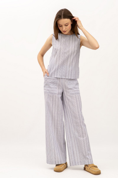 Літня блуза без рукавів із вмістом льону 70% Доляна