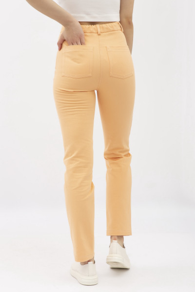 Штани в стилі денім з котону теракотового кольору Сторі 03