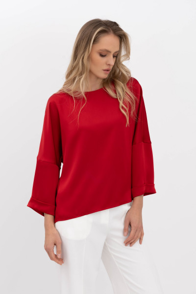 Жіноча шовкова блуза червоного кольору Нісса 103