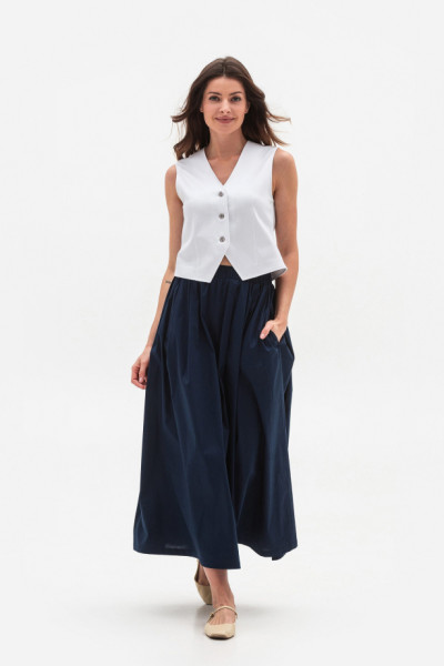 Спідниця силуету трапеція синього кольору Ріалія