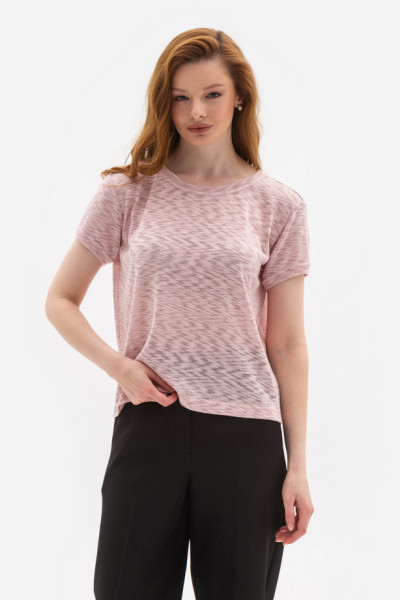 Футболка з трикотажу вільного силуету рожевого кольору Майлен 2