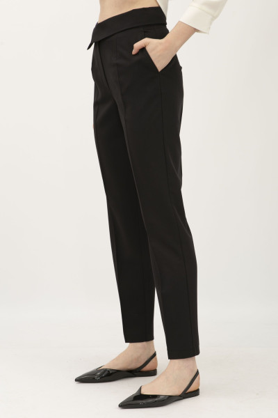 Штани чорного кольору з високою посадкою Унаті 001