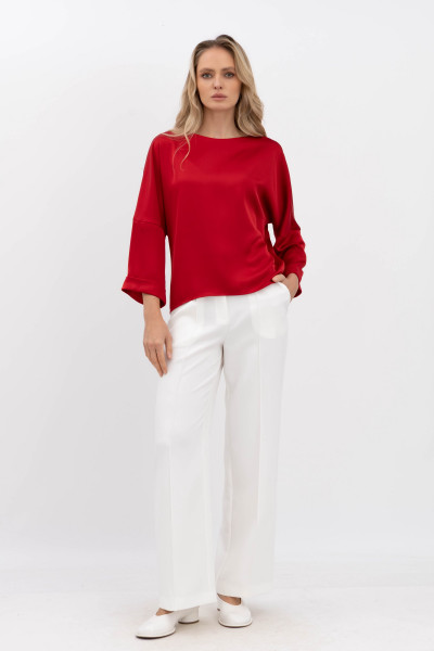 Жіноча шовкова блуза червоного кольору Нісса 103