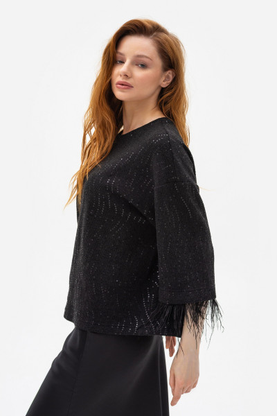 Трикотажний джемпер чорного кольору Леврес