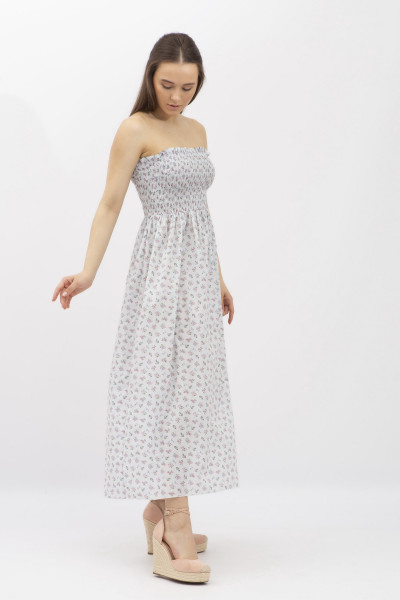 Сукня міді в квітку з корсетною частиною Магді 01 Сукня міді в квітку з корсетною частиною Магді 01