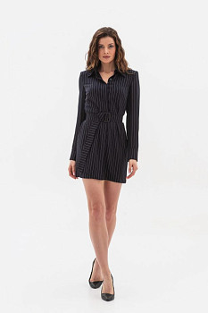 Міні сукня у смужку синього кольору Міріда Міні сукня у смужку синього кольору Міріда