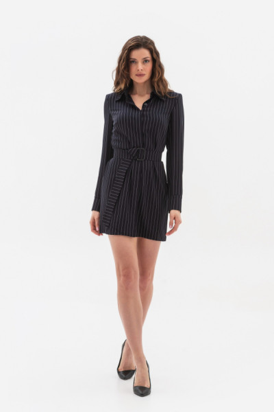 Міні сукня у смужку синього кольору Міріда Міні сукня у смужку синього кольору Міріда