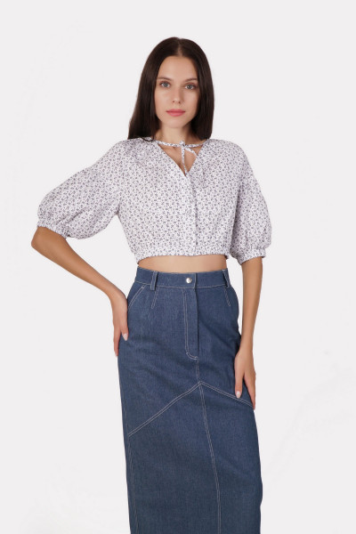 Блуза Білий Пальмі