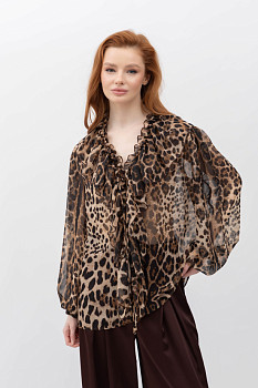 Шифонова блуза з леопардовим принтом Нілда 1