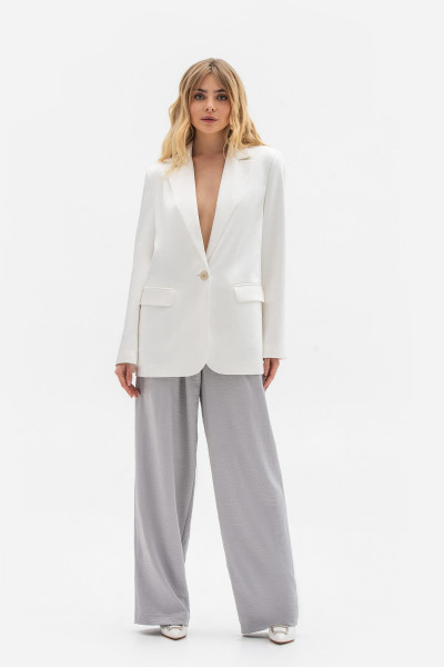 Однобортний жакет oversize білого кольору Ясена 01