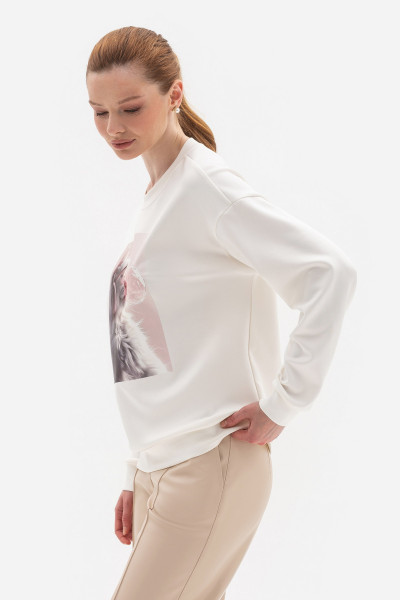 Трикотажний світшот молочного кольору Віолія 03