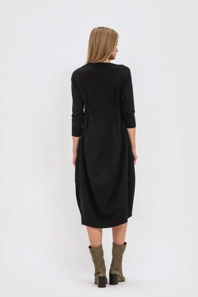 Сукня силуету тюльпан з французького трикотажу чорного кольору Керіл