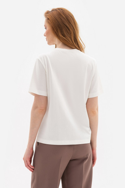 Трикотажна футболка молочного кольору Лаліса 14