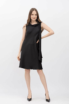 Шовкова сукня-міні з коміром-шаль Бланш 01