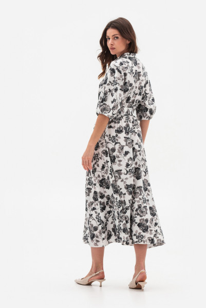 Сукня вільного силуету міді довжини з рукавами до ліктя Міара Сукня вільного силуету міді довжини з рукавами до ліктя Міара