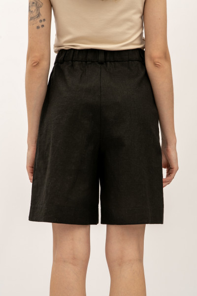 Класичні лляні шорти чорного кольору Ар'яс 10