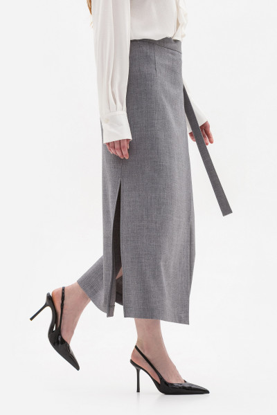 Спідниця-міді на запах сірого кольору Зірена