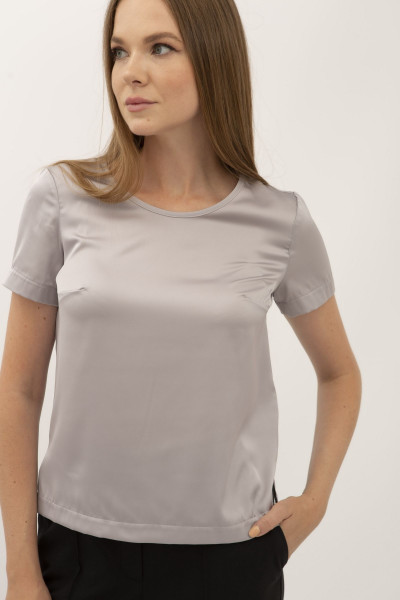 Блуза - футболка з шовку сіра Ламін 211