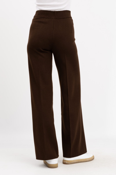 Брюки прямі трикотажні коричневі 25218103