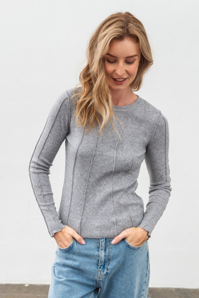 Сірий джемпер з трикотажу Фенті 02