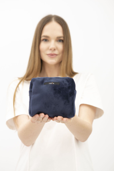 Велюрова косметичка  синього кольру Косметичка 01