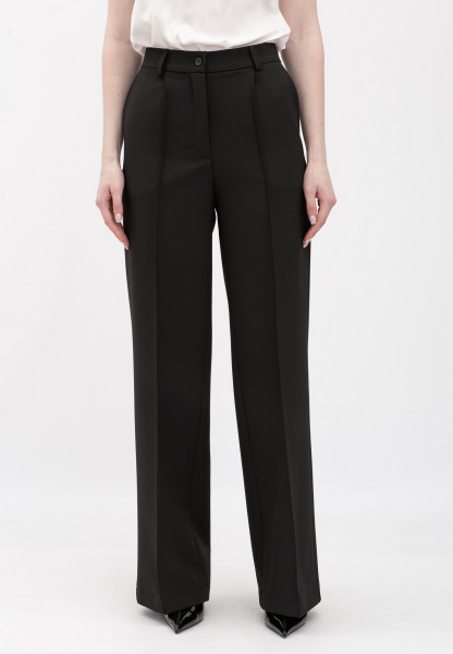 Брюки з костюмної тканини чорного кольору Аквас 01