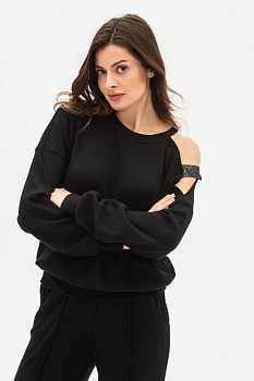 Трикотажний світшот вільного силуету чорного кольору Сендра 02