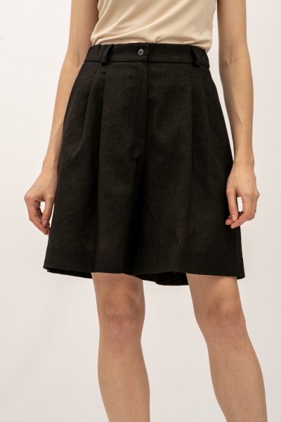 Класичні лляні шорти чорного кольору Ар'яс 10