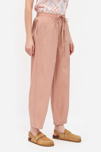 Котонові брюки  кольору капучино вільного крою Цветі 05