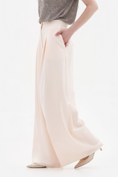 Широкі брюки з костюмної тканини молочного кольору Ліама