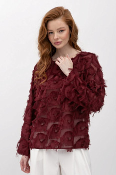 Жіноча блуза вільного крою бордового кольору Тіскан