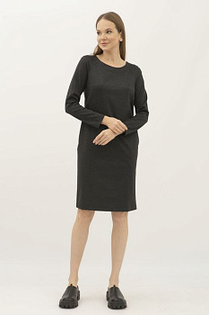 Жіноча сукня прямого силуету довжини до колін сіра Мента 302 Жіноча сукня прямого силуету довжини до колін сіра Мента 302