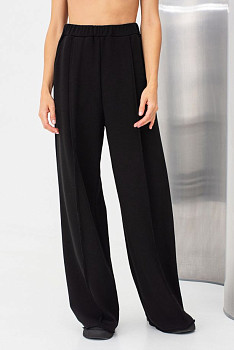 Брюки палаццо трикотажні чорні Елісса