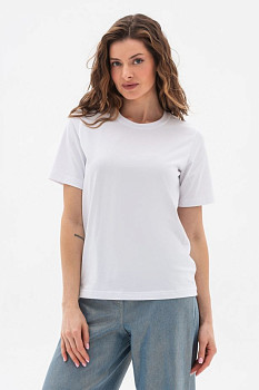 Біла трикотажна футболка Лукре 02