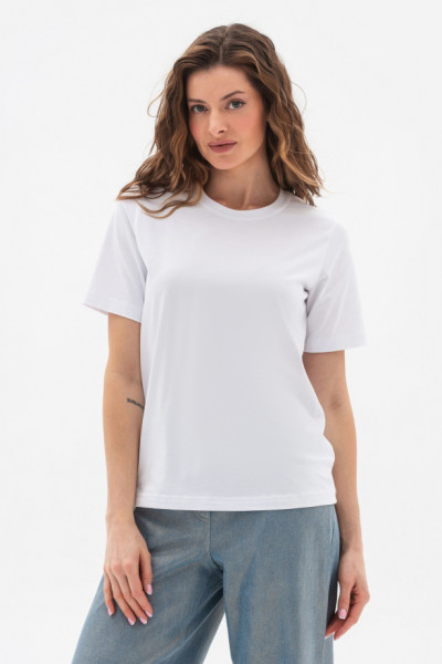 Біла трикотажна футболка Лукре 02