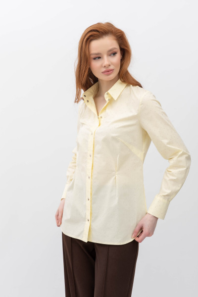 Класична котонова блуза жовтого кольору Тенат 1