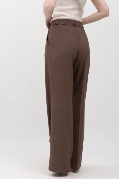 Лляні брюки зі стрілками коричневого кольору Неля