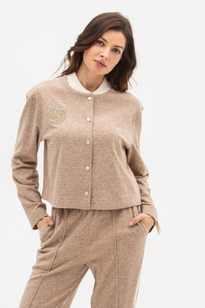 Трикотажний бомбер бежевого кольору Кіріса