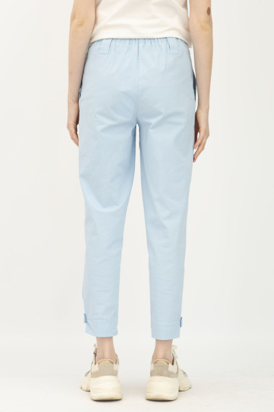 Котонові блакитні штани  з силуетом бананів Зорін 01