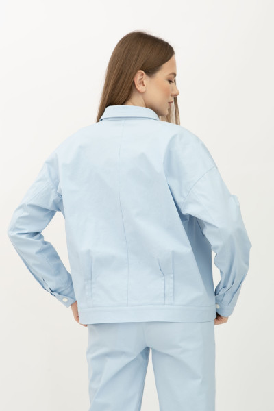 Куртка-бомбер блакитного кольору з бавовни Зорін 01