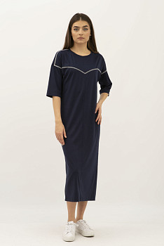 Сукня прямого крою зі спущеним рукавом синя Абені 03 Сукня прямого крою зі спущеним рукавом синя Абені 03