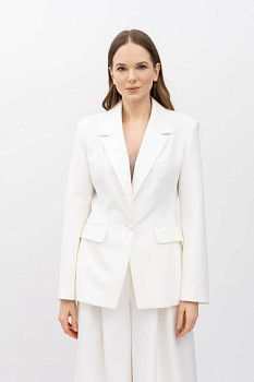 Однобортний жакет молочного кольору Тонія 01