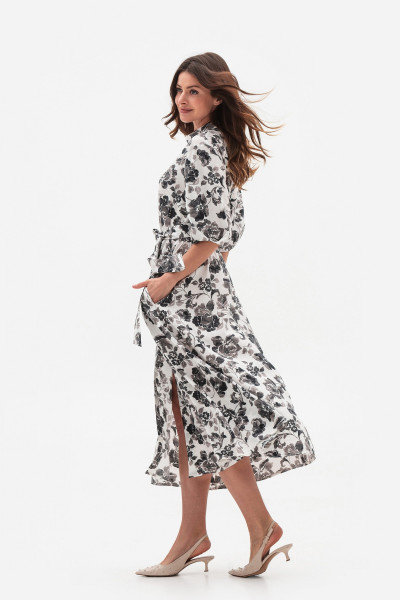 Сукня вільного силуету міді довжини з рукавами до ліктя Міара Сукня вільного силуету міді довжини з рукавами до ліктя Міара